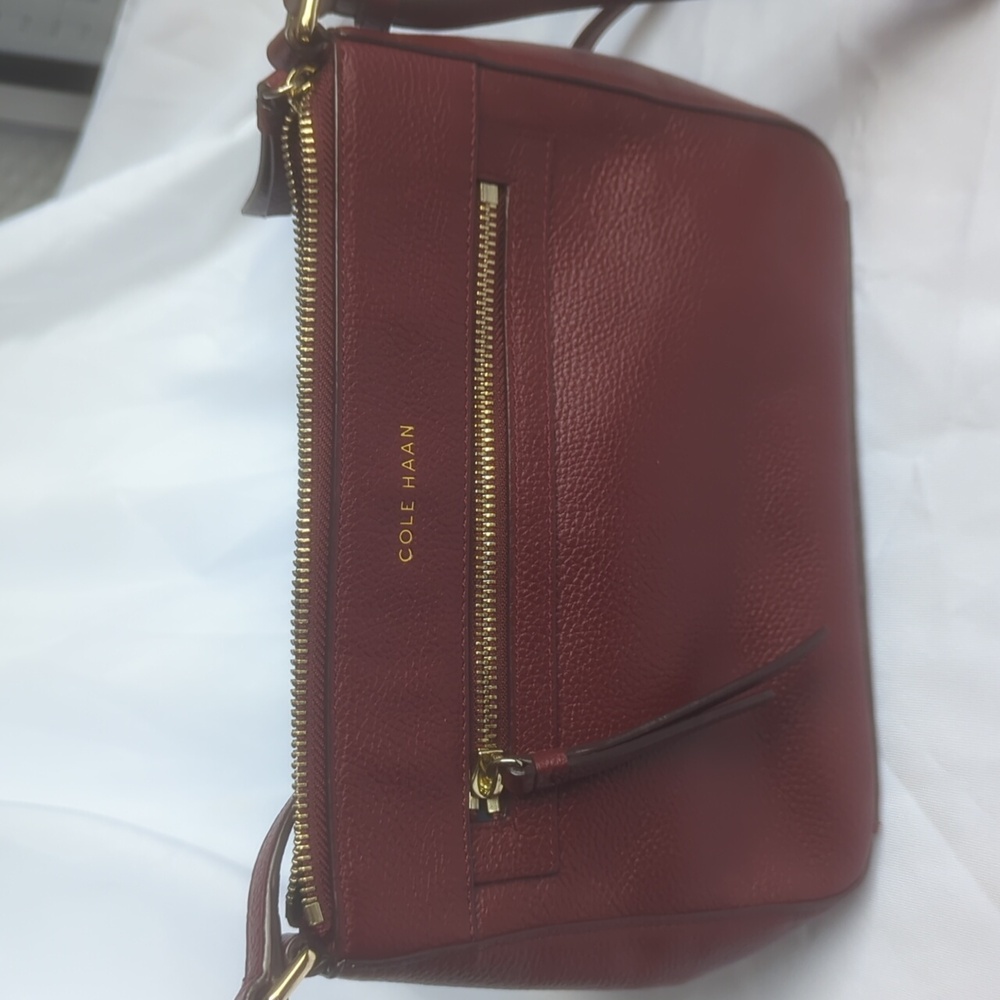Cole Haan Women's Maroon Leather Crossbody Bag